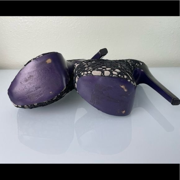 London Trash Super High Platform Heels, Black Lace Overlay, Sz 7 - Picture 14 of 16